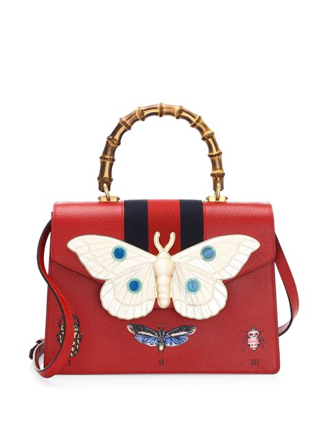 gucci red women bag|red gucci bag with butterfly.